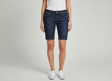 granatowe krótkie spodenki: Szorty damskie, rozmiar L — 6