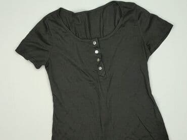 czarne t shirty damskie w serek: T-shirt damski, rozmiar S — 1