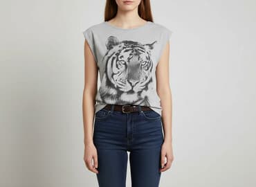 koszulki z tygrysem: E-vie, Top damski, rozmiar L — 1