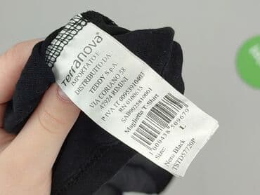 czarne t shirty damskie w serek: Terranova, T-shirt damski, rozmiar L — 4