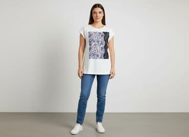 czarne t shirty damskie w serek: T-shirt damski, rozmiar S — 5