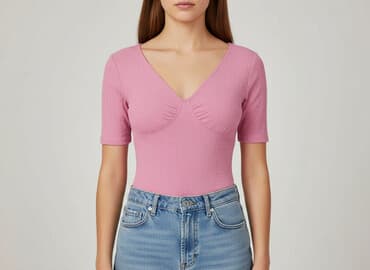 h m body koronkowe czerwone: H&M, Body damskie, rozmiar M — 6