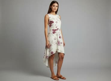 sukienki na wesele w kwiaty midi: Sukienka damska, rozmiar S — 1