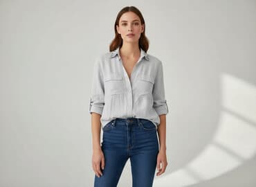 szara bluzka damska: Bluzka damska, rozmiar M — 6