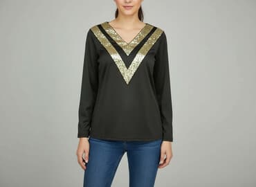 bluzka w cekiny damska: Bluzka damska, rozmiar S — 6