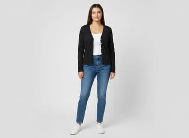 sweter z dekoltem v: Sinsay, Kardigan damski, rozmiar XL — 7