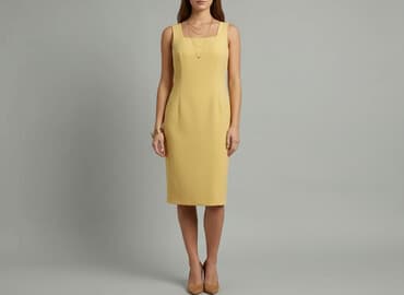 shein zolta sukienka: Sukienka damska, rozmiar M — 5