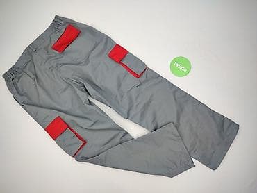 dresy m: Męskie spodnie robocze 48/D - Kolor: szary z czerwonymi wstawkami - — 3