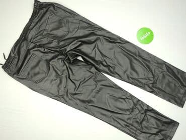 jeansy damskie podarte: Material trousers for women, size 4XL (EU 48) — 3