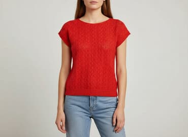 bluzka sweterkowa damska z krótkim rękawem: Sweter damski, rozmiar S — 1