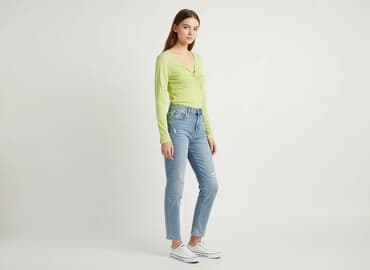 zielone eleganckie bluzki: Bluzka damska, rozmiar S — 5