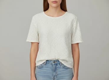 białe bluzki na krótki rękaw: Bluzka damska, rozmiar S — 5