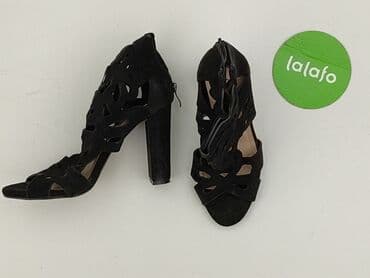 ccc srebrne sandały na obcasie: Sandały damskie, rozmiar 38 — 2