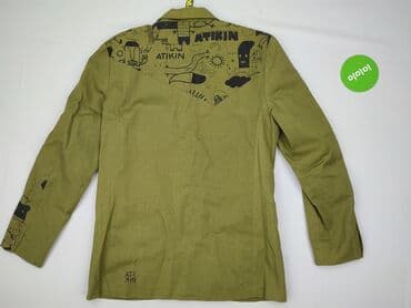 Inne ubrania męskie: Marynarka męska ATIKIN – oliwkowa z unikatowym nadrukiem komiksowym - — 3