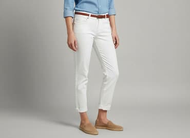 jeansy cropped damskie: Spodnie materiałowe damskie, rozmiar S — 6