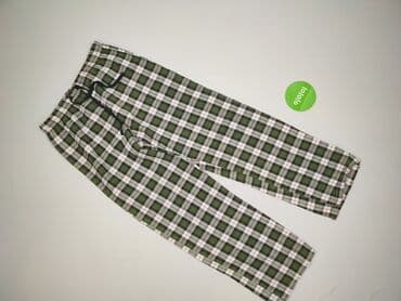 spodnie czerwone w krate: Material trousers for women, size M (EU 38) — 2