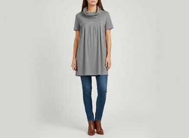 szara bluzka h m: H&M, Tunika damska, rozmiar S — 7