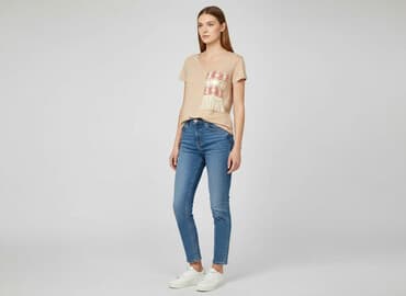 t shirty beżowe: Reserved, T-shirt damski, rozmiar XS — 6