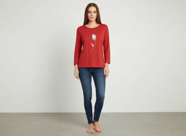 bluza z czerwonym napisem: Bluzka damska, rozmiar L — 7