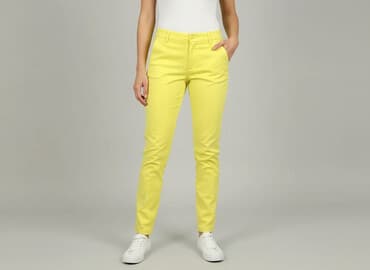 jasne buty: Spodnie materiałowe damskie, rozmiar L — 5