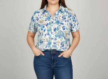 chabrowa bluzki plus size: BM, Koszula damska, rozmiar 2XL — 1
