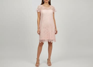 buty pudrowy róż na wesele: Sukienka damska, rozmiar M — 1