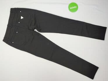 srebrne legginsy: Spodnie materiałowe damskie, L — 3