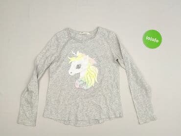 biala koszulka basic: Bluzka, H&M, 10 lat, 134-140 cm, stan - Dobry — 2