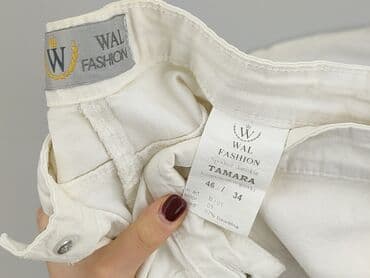 spodnie woskowane białe: WalG, Spodnie materiałowe damskie — 5