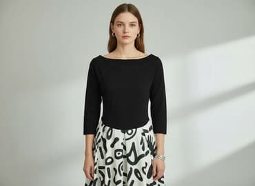 czarna sukienka z rozszerzanymi rękawami: By o la la. !, Women`s dress, size M — 1