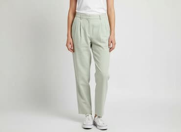 szare szerokie jeansy: Spodnie materiałowe damskie, rozmiar XS — 7