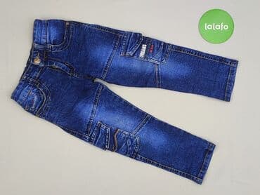 kombinezon szerokie spodnie: Spodnie jeansowe, 12-18 miesięcy, stan - Idealny — 2