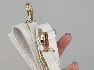 chusta na głowę: Biały pasek/pałąk do torebki z karabińczykami - Kolor: biały - — 3