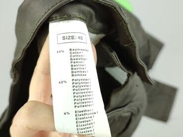 oliwkowe buty: Spodnie materiałowe damskie, rozmiar L — 4