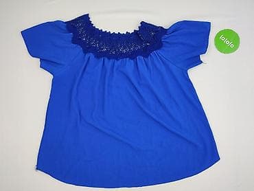 chabrowa bluzki plus size: Viola, Bluzka damska, rozmiar 4XL — 3