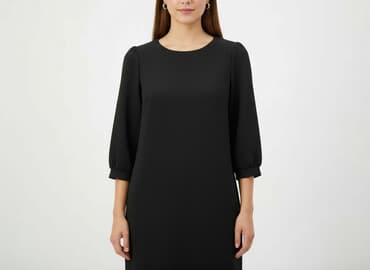 czarna sukienka dzianinowa z golfem: Sukienka damska, rozmiar M — 8