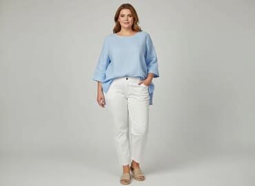 białe cargo bershka: Bpc bonprix collection, Spodnie materiałowe damskie, rozmiar 7XL — 7