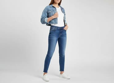 jeansy damskie przecierane: Jeansy damskie, rozmiar S — 5