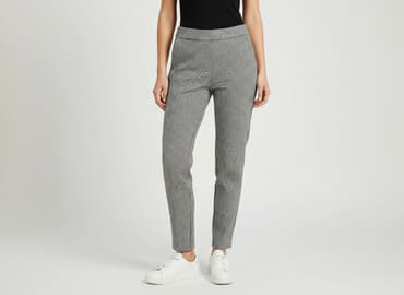 spodnie w paski pull and bear: PULL&BEAR, Material trousers for women, size L — 1