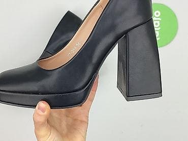 buty born2: Czarne czółenka na słupku C.M. Shoes Paris - Damskie, eleganckie — 5