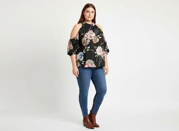 hiszpanki bluzki czarne: Bluzka damska, rozmiar 4XL — 6