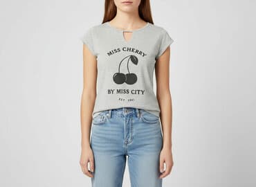 soft grey t shirt: T-shirt damski, rozmiar S — 1