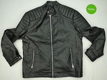 bomber jacket: Męska kurtka skórzana, rozmiar 2XL — 2