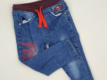 stradivarius spodnie woskowane z wysokim stanem: Spodnie jeansowe, Marvel, 92/98, stan - Bardzo dobry — 1