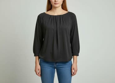 czarna bluzka na dlugi rekaw: Bluzka damska, rozmiar M — 6