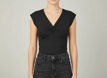 bluzka z dlugim rekawem czarna: T-shirt damski, rozmiar S — 6