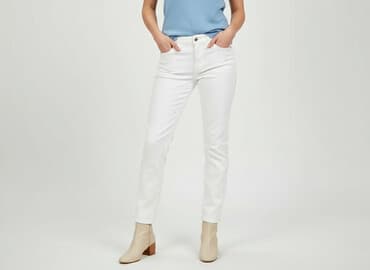 białe rajstopy 164: Jeansy damskie, rozmiar L — 7