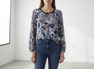 bluzki bufiaste rękawy: Bluzka damska, rozmiar L — 6