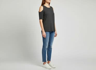 bluzka z odkrytym ramieniem allegro: Bluzka damska, rozmiar S — 6