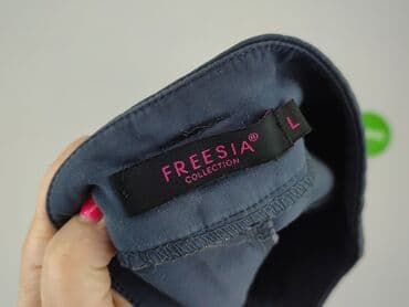 legginsy damskie plus size: Freesia, Material trousers for women, size L (EU 40) — 4